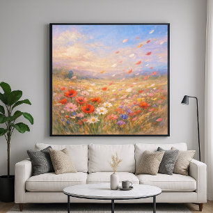 Poster Brise Florale - Style de peinture pastel