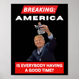 Poster Briser l'Amérique anti-trump tarifs douaniers main