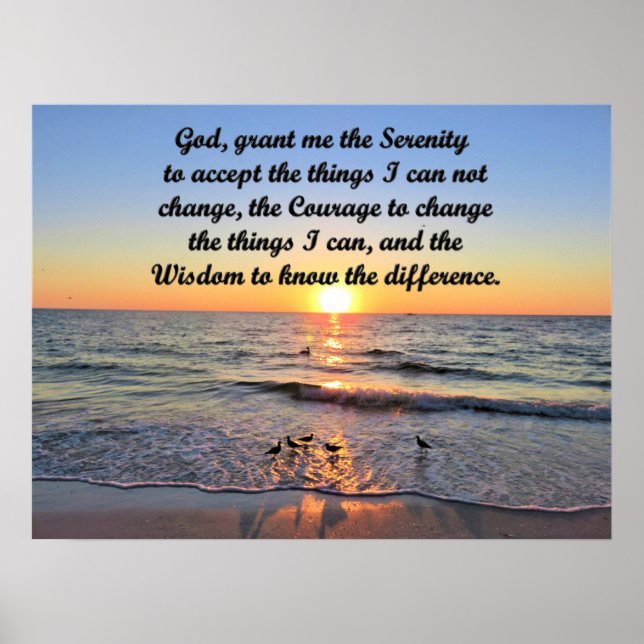 POSTER BRISER LE LEVER SUR LA PRIÈRE DE SÉRÉNITÉ DE L'OCÉ (Devant)