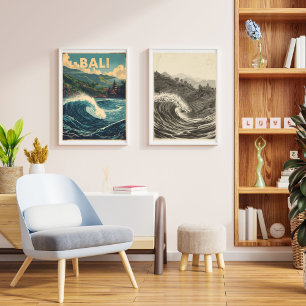 Poster Brises de Bali – Voyage Tropical Indonésien Vintag