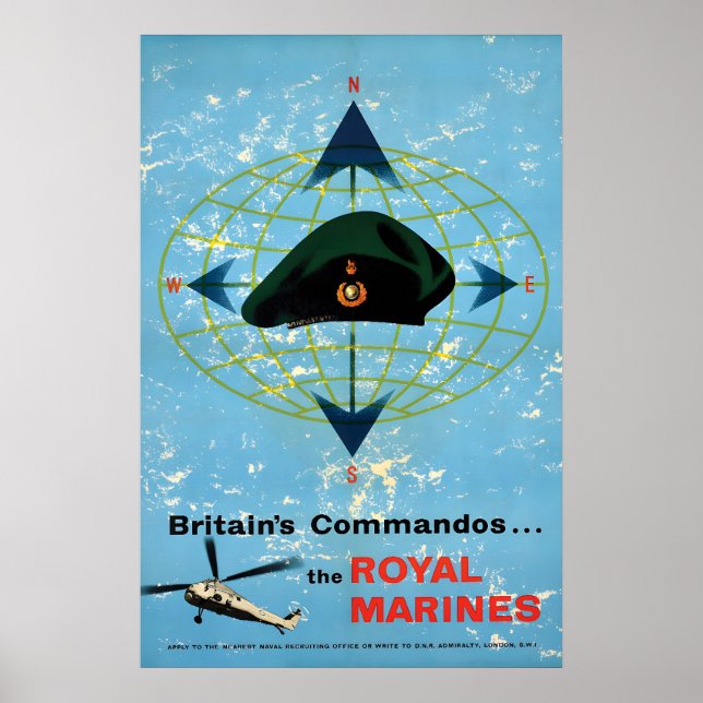 Poster Britain's Commandos The Royal Marines Propaganda (Devant)
