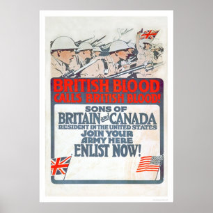 Poster British Blood appelle British Blood ! (US02107)