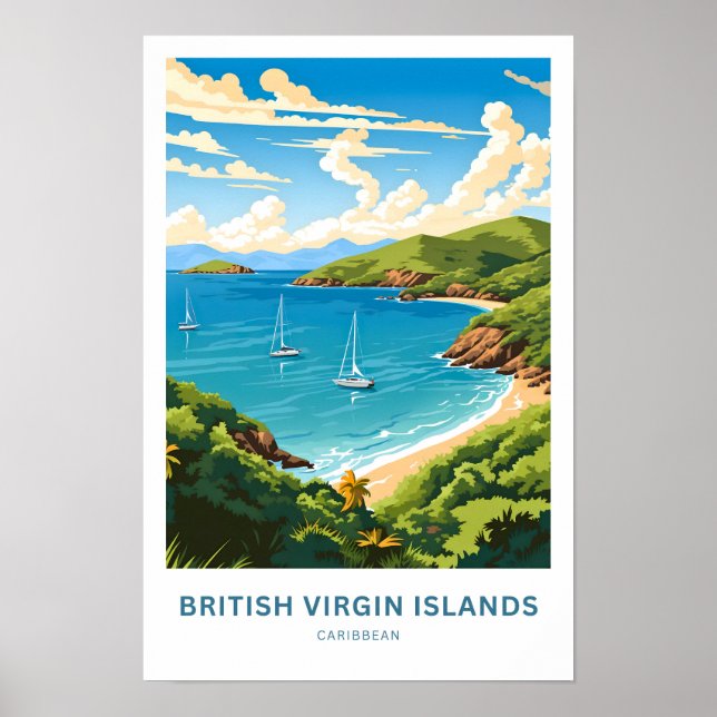 Poster British Virgin Islands Caribbean Travel Imprimer (Devant)