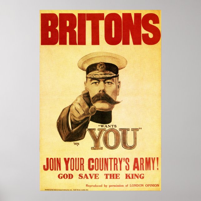 Poster Britons vous veut, Lord kitchener (Devant)