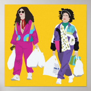 Poster Broad City Ilana et Abbi Retro