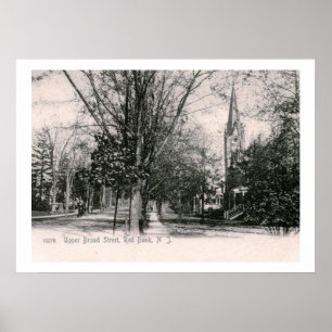 Poster Broad St., Red Bank, NJ 1906 Style Vintage