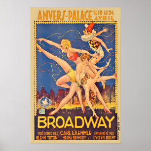 Poster Broadway 1929 Glenn Tryon Evelyn Brent Merna