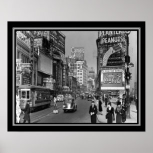 Poster Broadway & 46th St NYC Imprimer ca. 1937
