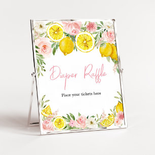 Poster Brochure de citron rose Floral