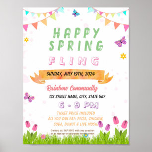Poster Brochure de l'école Editable Spring Fling