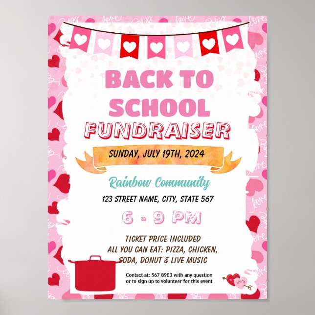 Poster Brochure de porte-chance de Valentine modifiable (Devant)