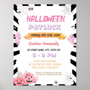 Poster Brochure d'halloween rose modifiable