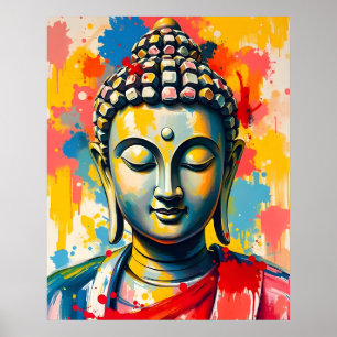 Poster Brochures texturées Peinture de Bouddha Abstraite