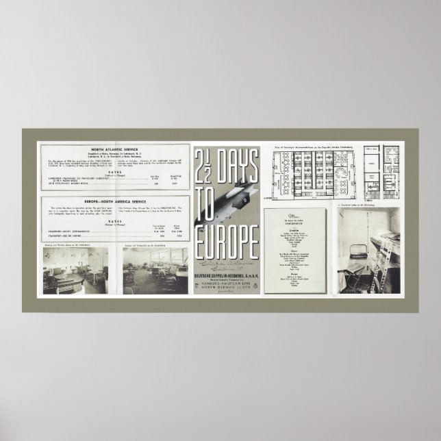 Poster Brochures Vintage voyage Hindenburg (Devant)