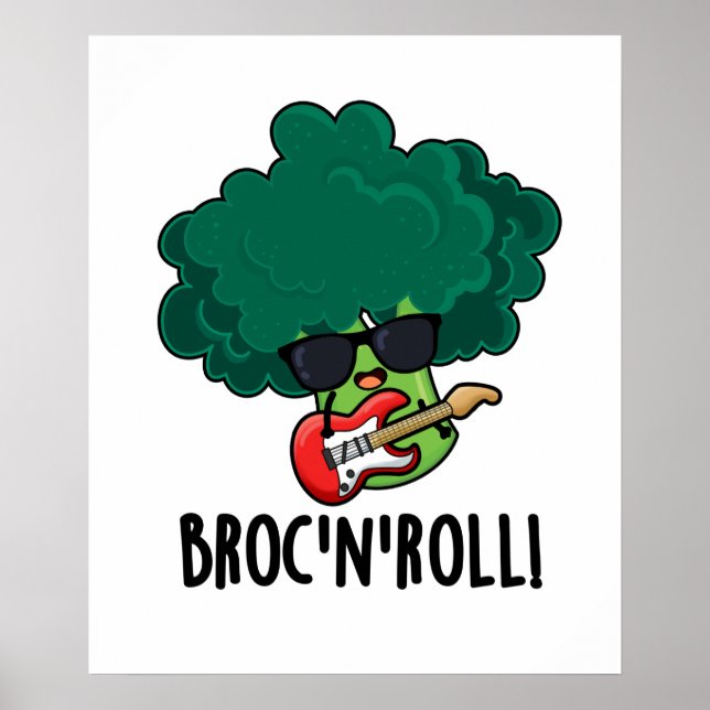 Poster Brock n Roll Funny Veggie Brocoli Pun (Devant)