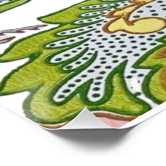 Poster Broderie florale stylisée Paisley Garden (Coin)
