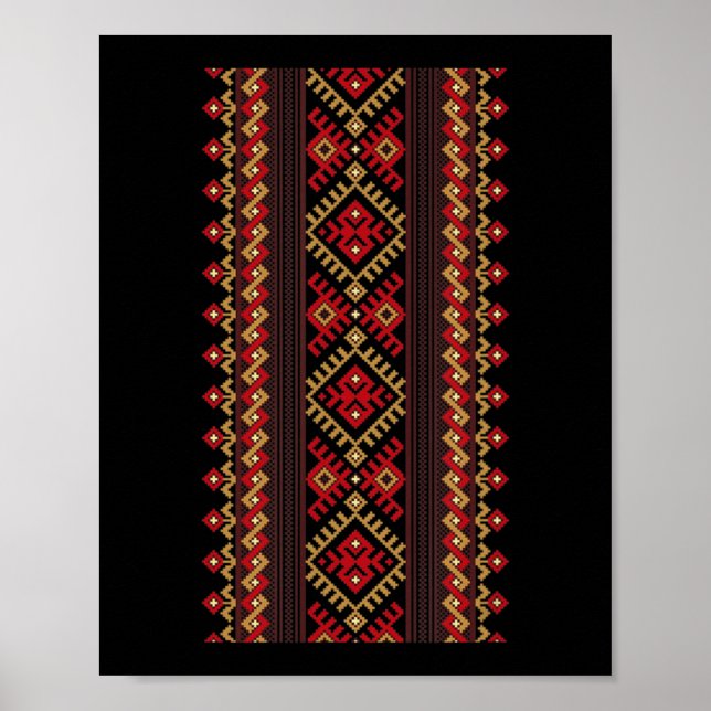 Poster Broderie Ukraine Vyshyvanka Imprimer Motif ethniqu (Devant)