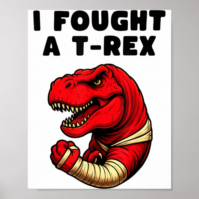 Poster Broken Arm Recovery T-rex Kids Boys Dinosaur  (Devant)