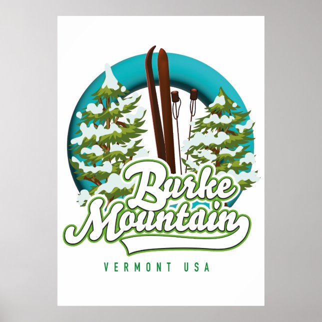 Poster Bromley Mountain Pérou Vermont US logo du ski Post (Devant)