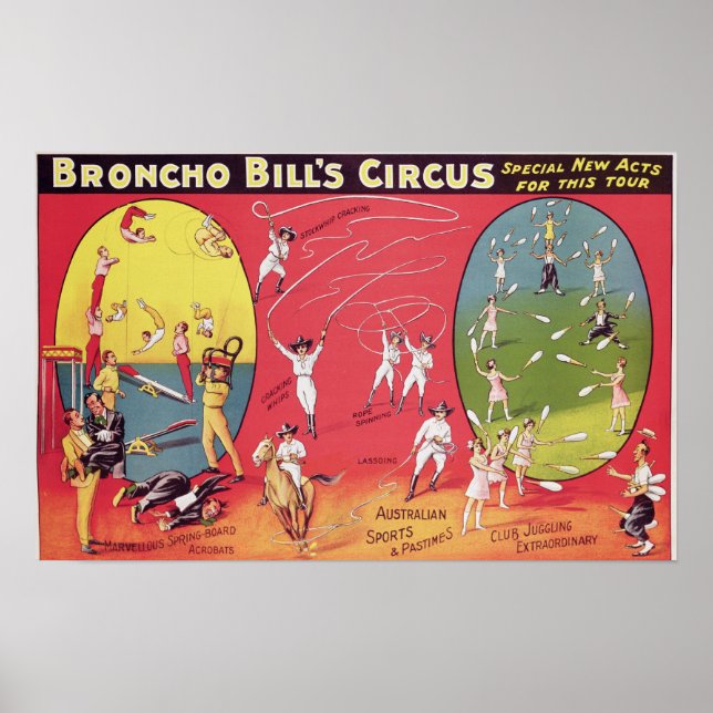 Poster Broncho Bill's Circus, Birmingham c.1890-1910 (Devant)