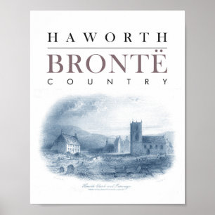 Poster Bronte Country avec Haworth Church et Parsonage
