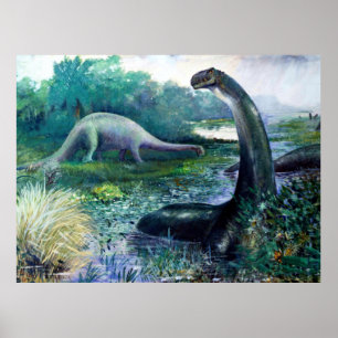 Poster Brontosaurus Jurassic Dinosaur