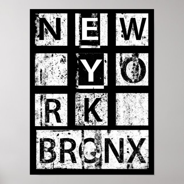 Poster Bronx New York | Typographie de Grunge (Devant)