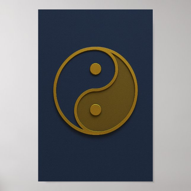 Poster Bronze de la marine Yin Yang (Devant)