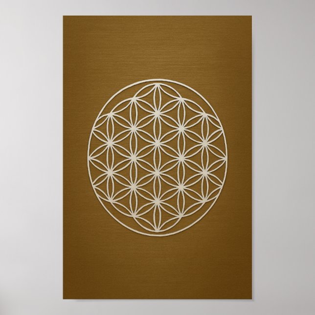 Poster Bronze et Fleur blanche de la vie (Devant)