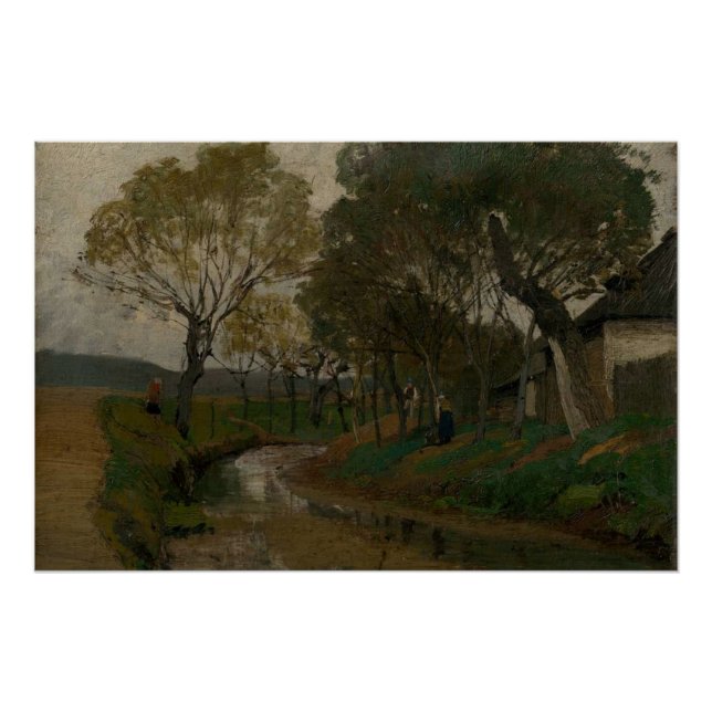 Poster Brook Derrière Eaux Tranquilles Charme Rustique (Devant)