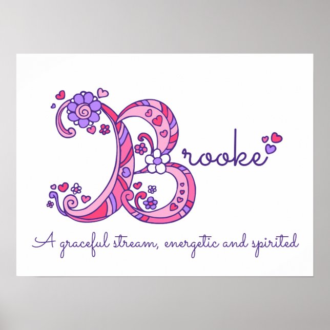 Poster Brooke B nom d'art primitif de gribouillage signif (Devant)
