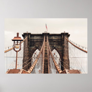 Poster Brooklyn Bridge en New Yorkabstract, amérique, ame