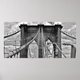 Poster Brooklyn Bridge New York City (noir et blanc)