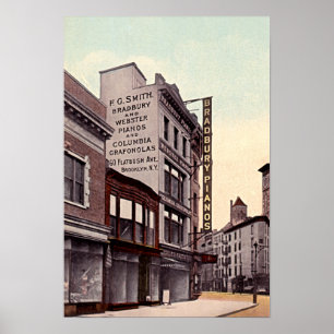 Poster Brooklyn New York Flatbush Avenue 1915