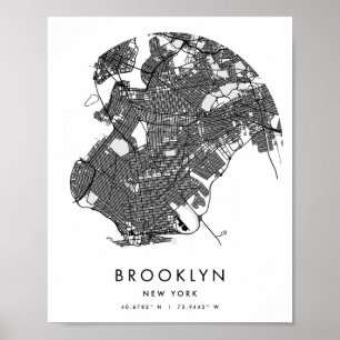 Poster Brooklyn New York Minimal moderne Circle Street Ca
