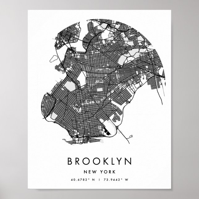 Poster Brooklyn New York Minimal moderne Circle Street Ca (Devant)