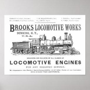 Poster Brooks Steam Locomotive Works 1890 Poster-2