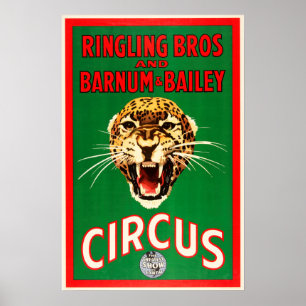 Poster BROS ET BARNUM BAILEY Publicité de CIRQUE américai
