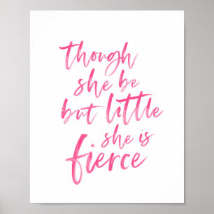 Poster Brosse Script Petit Mais Fierce William Shakespear