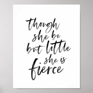 Poster Brosse Script Petit Mais Fierce William Shakespear