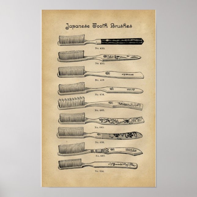Poster Brosses à dents vintages (Devant)