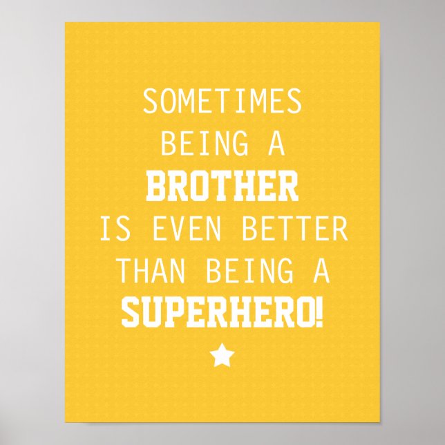 Poster Brother Better than Superhero - Jaune (Devant)