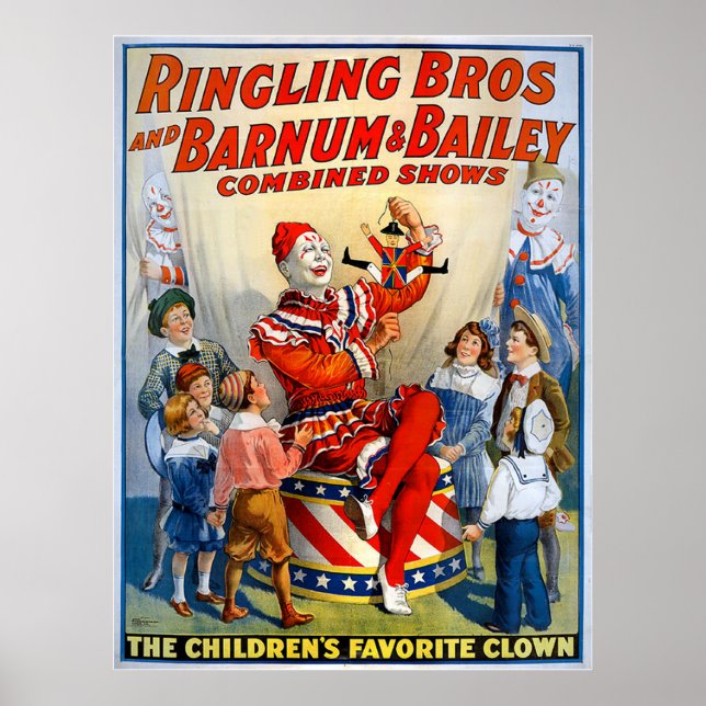 Poster Brothers à anneaux & Barnum & Bailey Vintage Clown (Devant)