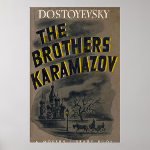 Poster Brothers Karamazov Dostoevsky livre vintage c
