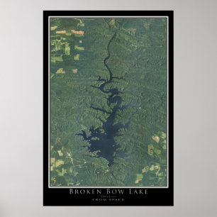 Poster Brow Lake Oklahoma Carte de l'affiche satellite