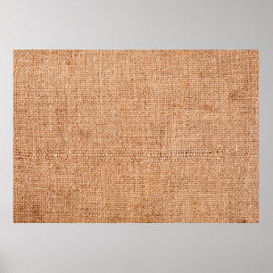Poster Brown burlap posé sur une feuille blanche. dossier