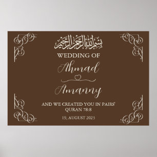 Poster Brown classique musulman Mariage islamique