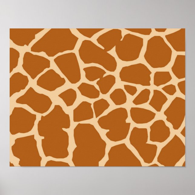 POSTER BROWN CRÈME GIRAFFE ANIMAL MOTIFS ARRIÈRE - PLANS  (Devant)