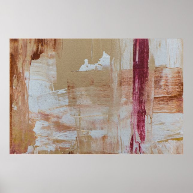 Poster Brown et blanc abstrait (Devant)
