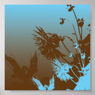 Poster Brown et bleu-Chardon